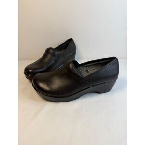 Black Slip-On Wedge Clogs - Women's Comfort Mules